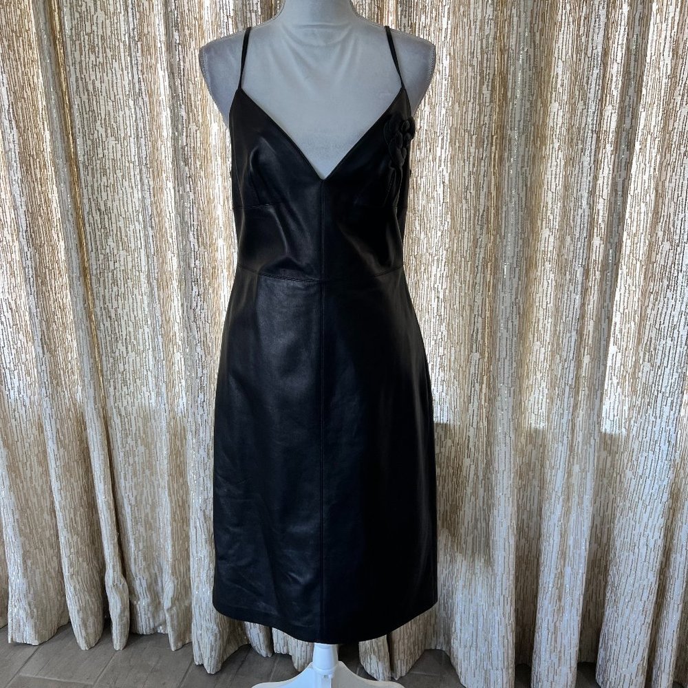 NWT Valentino strappy leather dress with flower detail